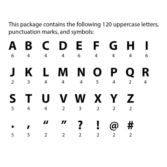 Caf&eacute; 7 Inch Designer Letters, 114 Pieces Per Pack, 3 Packs {2}