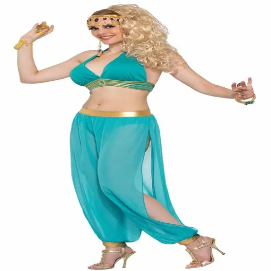 Desert Princess Haram Costume Pants Green Adult Women {1}
