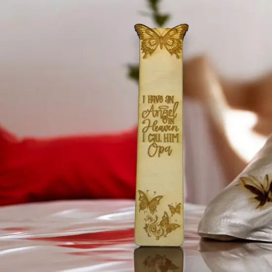 Bookmark - I have an angel in heaven I call him Opa - Birch wood {3}