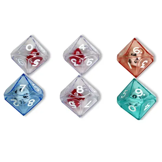 10-Sided Double Dice Set, 6 Per Pack, 3 Packs {1}