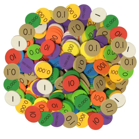 10-Value Decimals to Whole Numbers Place Value Disc, Pack of 3000 {1}