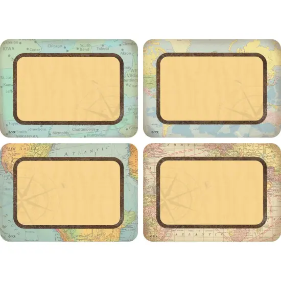 Travel the Map Name Tags/Labels - Multi-Pack, 36 Per Pack, 6 Packs {1}