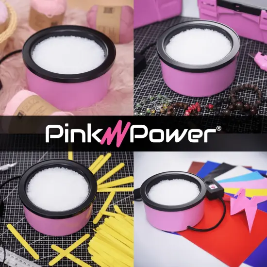 Pink Power Electric Hot Glue Pot for Crafts with Adjustable Temp 225-400 F - 160ml Hot Glue Skillet for Crafting - Glue Guns for Crafters - Mini Electric Skillet {6}