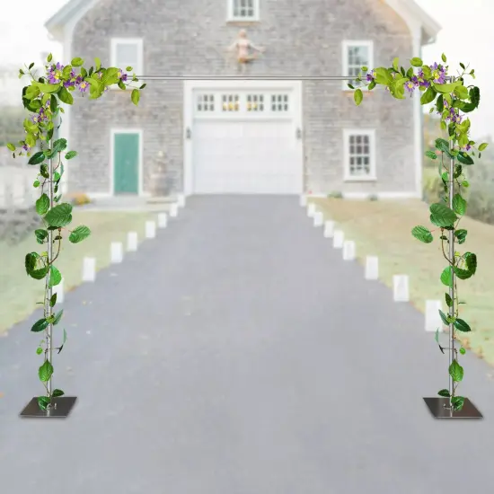 Heavy Duty Pipe Drape Kit Backdrop Support w/ Metal Steel Base-Height Adjustable {1}