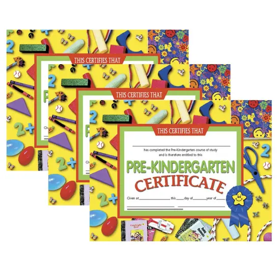 Pre-Kindergarten Certificate, 8.5" x 11", 30 Per Pack, 3 Packs {1}