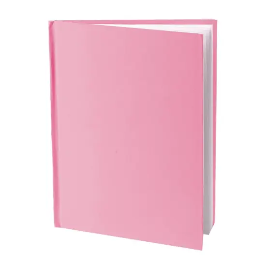 Pink Hardcover Blank Book, White Pages, 8"H x 6"W Portrait, 14 Sheets/28 Pages, Pack of 12 {2}