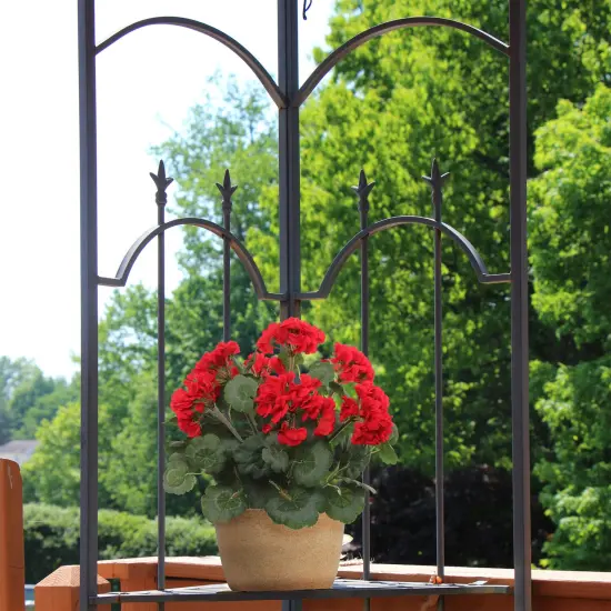 18" Red Geranium Flower Bush - Lifelike Artificial Blooms, Perfect for Home, Garden & Patio D&eacute;cor - Spring & Summer Accent, Floral Home by Artificial Flowers {1}