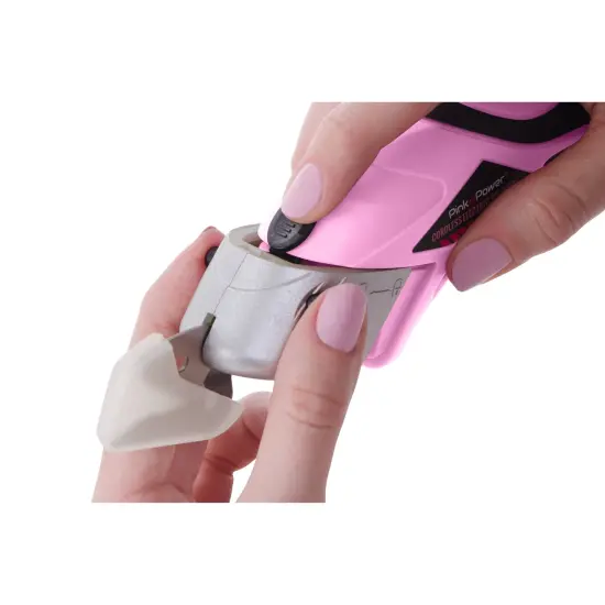 Pink Power 4V Pink Cordless Electric Rechargeable Fabric Scissors and Extra Battery Bundle {4}