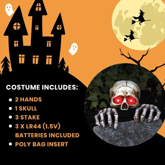 Light-Up Skele-Peeper Grave Breaker Halloween Decor {4}