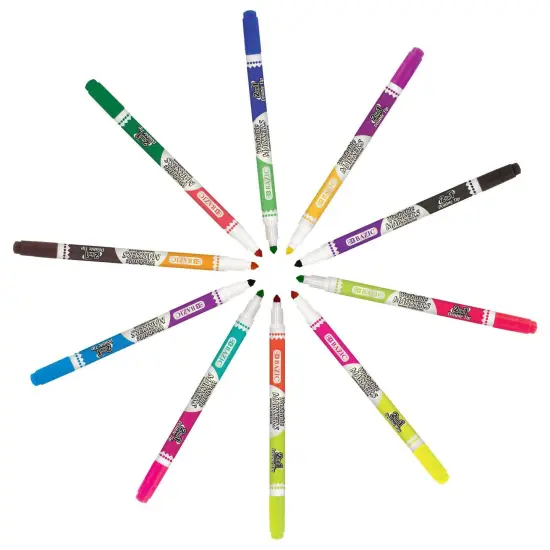 Washable Markers, Double-Tip, 16 Colors, 8 Per Pack, 12 Packs {3}