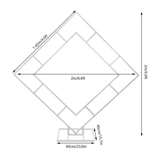 6.6FT Frame Rack Wedding Backdrop Stand White Metal Wedding Balloon Arch Kit {4}