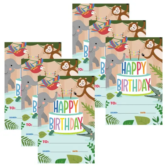 Jungle Friends Happy Birthday Awards, 30 Per Pack, 6 Packs {1}