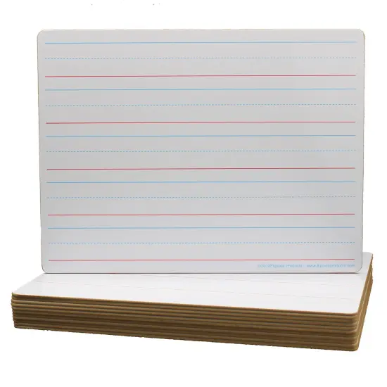 Two-Sided Dry Erase Board, Plain/Ruled, 9" x 12", Classpack of 12 {1}