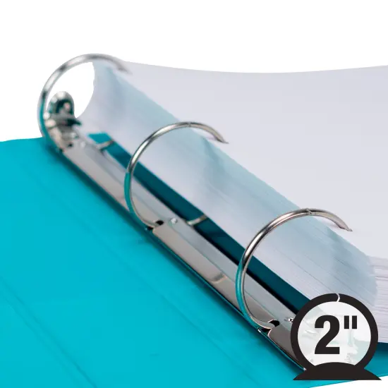 Samsill Earth's Choice Fashion Round Ring View Binder, 2 Inches, Turquoise, Pack of 2 {3}