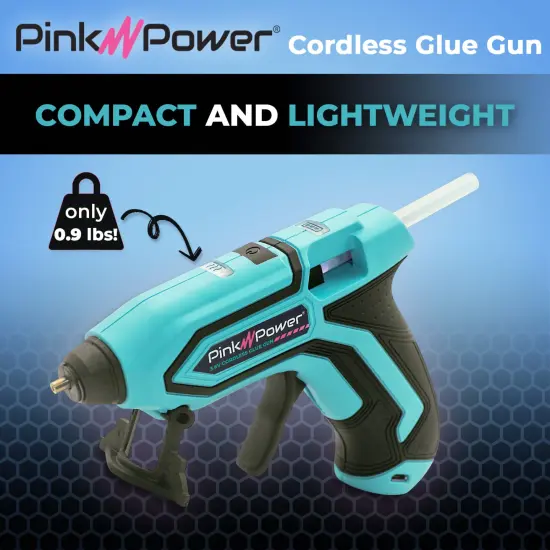 Pink Power Cordless Mini Hot Glue Gun with Stand - USB Rechargeable Wireless Hot Melt Glue Gun Kit with 20 Glue Sticks - Battery Operated Cordless Glue Gun for Crafts - Portable Blue Hot Glue Gun {3}