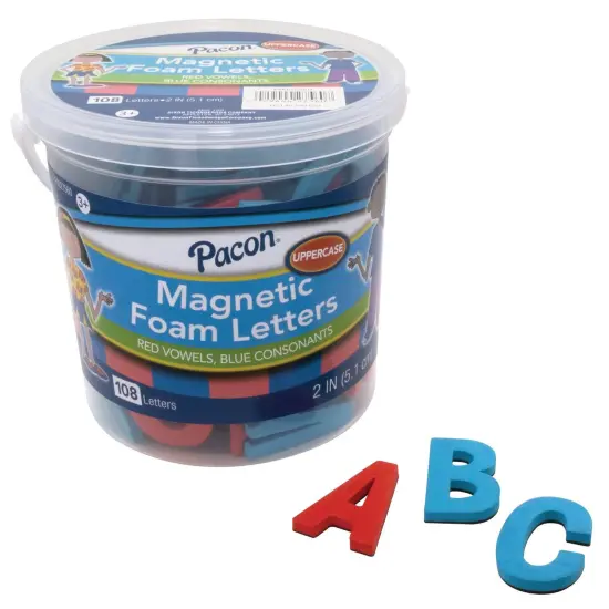 Magnetic Foam Letters, Uppercase, Red Vowels & Blue Consonants, 2", 108 Letters {1}