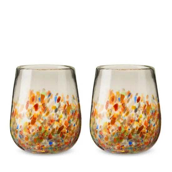 Artistico Recycled Stemless Wine Glass Set  {1}