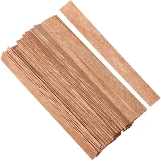 100Pcs Wooden Candle Wicks, Candle Making Wicks 5.1 X 0.5 Inch Naturally Smokeless Wooden Candle Wicks Candle Cores with Iron Stand for DIY Candle Making(50 Set) {4}