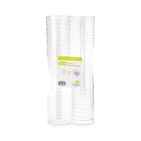 True Party: 6 oz Plastic Wine Glass Set, 20 pack {4}