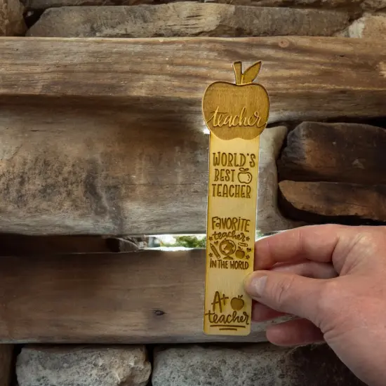 Bookmark - A+ Teacher - Birch wood {6}