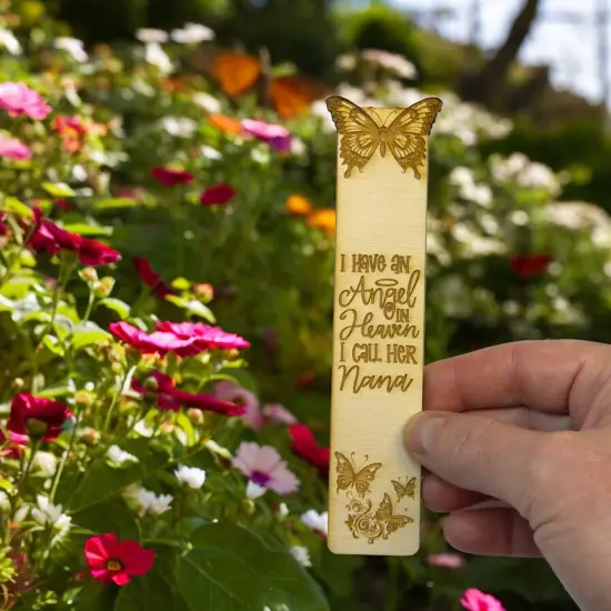 Bookmark - I have an angel in heaven I call her Nana - Birch wood {4}