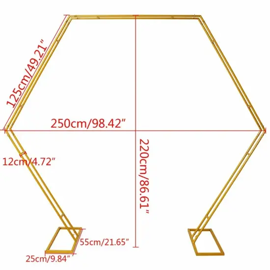 Metal Hexagon Stand Gold Wedding Flowers Arch Party Backdrop Plants Rack Decor {4}