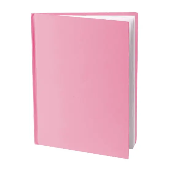 Pink Hardcover Blank Book, White Pages, 11"H x 8-1/2"W Portrait, 14 Sheets/28 Pages, Pack of 6 {2}