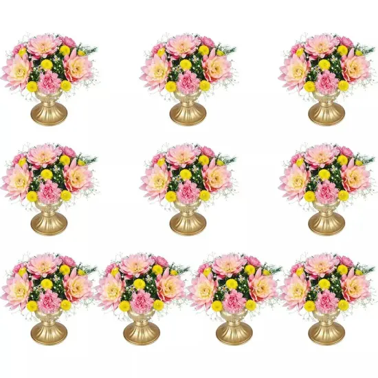 10 Pcs 6.3" Tall Trumpet Vase Metal Flower Holder Wedding Party Centerpieces {3}