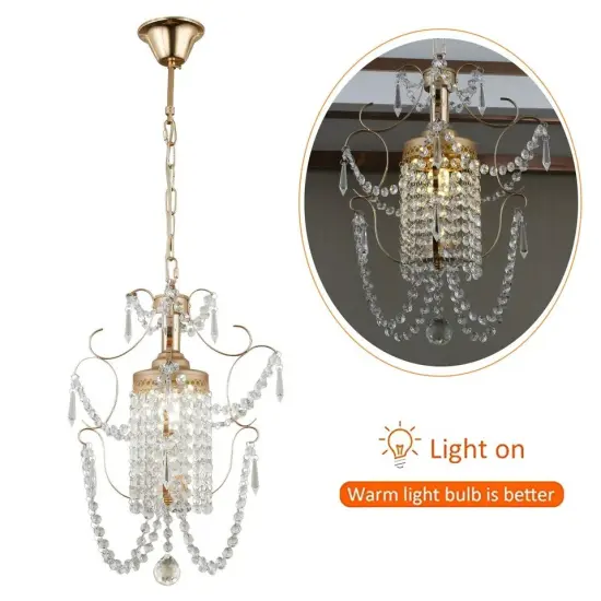 Modern Vintage Crystal Pendant LED Ceiling Lighting Lamp Chandelier Fixture {3}