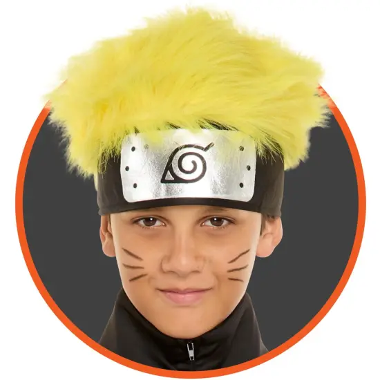 Naruto Hidden Leaf Adult Costume Headband With Hair {1}