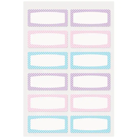 Avery&reg; No-Iron Fabric Name Labels, Soft Pastels Preprinted Designs, Handwrite Only, 3/4" x 1-3/4", 24 Preprinted Labels (40775) {1}