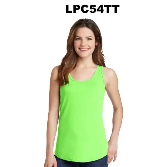 Port & Company&reg; Ladies Fit Scoop Neck Core Cotton Tank Top - LPC54TT Neon green {3}