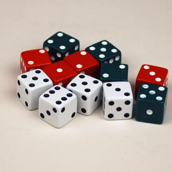 Dot Dice - Red/Green/White - 12 Per Pack - 6 Packs {2}