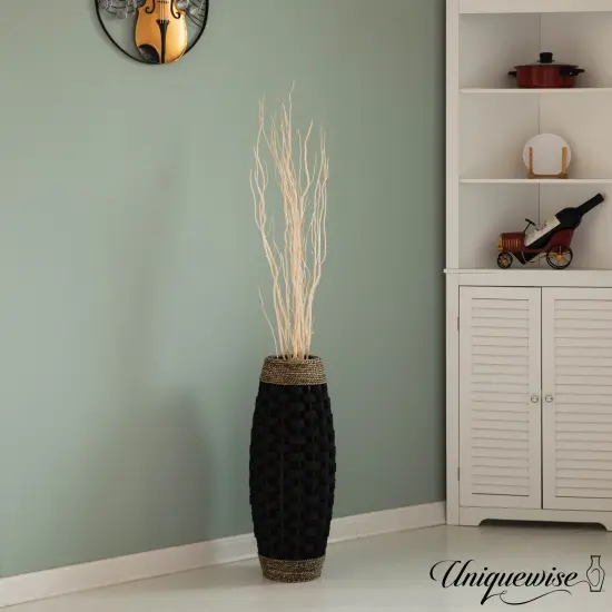 Rustic Tall Floor Vase - 24-inch Handcrafted Black Woven Vase, Decorative Accent for Home Decor, Living Room, and Entryway, Ideal for Displaying Flowers, Pampas Grass, and Dried Florals and Branches {5}