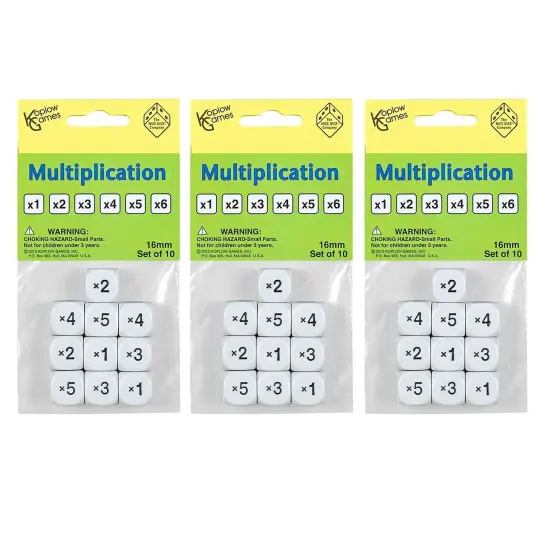 Multiplication Dice, 10 Per Pack, 3 Packs {1}