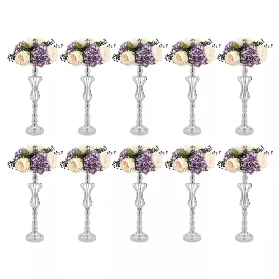 10 Pcs Metal Wedding Centerpieces Flowers Vase Pillar Candle Holder Rack 21.7" {1}