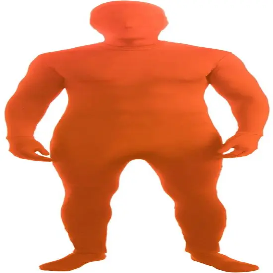 Disappearing Man Neon Orange Body Suit Adult Costume {2}