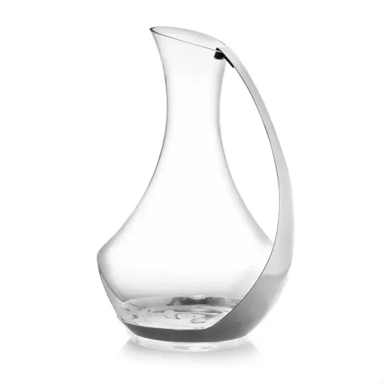 Nambe Vie Glass Wine Pitcher with Stainless Steel Handle, 10.75&rdquo; H x 6.5&rdquo; W {3}