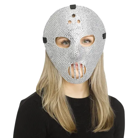 Rhinestone Hockey Adult Costume Mask {3}