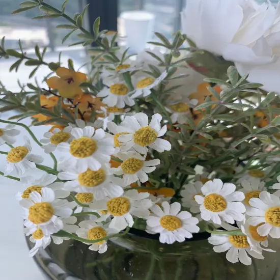 12Pcs Artificial Daisy Flowers Small Daisy Flowers, White Fake Daisies Wild Flowers for Party, Home, Wedding Decor {4}