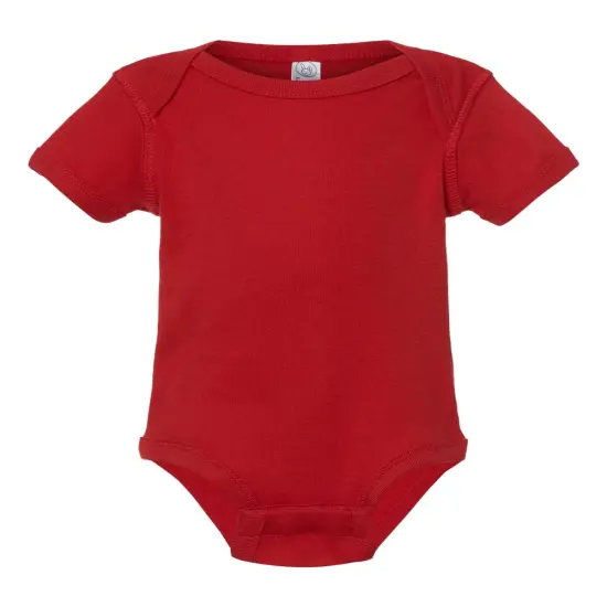 Rabbit Skins&reg; Infant Baby Rib Bodysuit Short Sleeve Red {2}