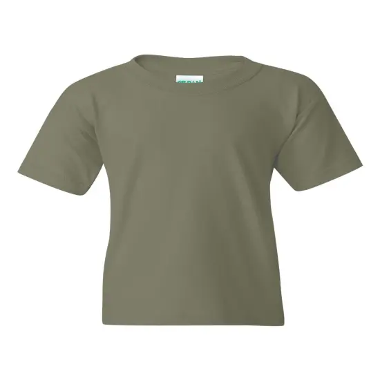 Gildan&reg; Heavy Cotton Youth Crew Neck Short Sleeve T-Shirt Military green {1}