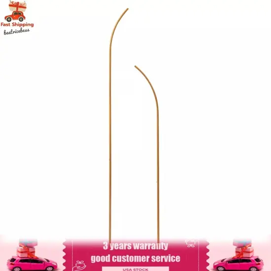 Set of 2 Gold Metal Wedding Arch Rack Flowers Frame Stand Party Backdrop Decor {2}