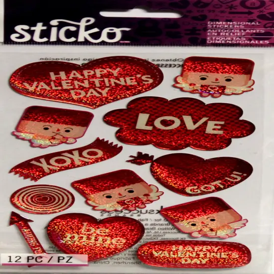 Sticko Square Head Cupid Dimensional Foil Epoxy Stickers {1}