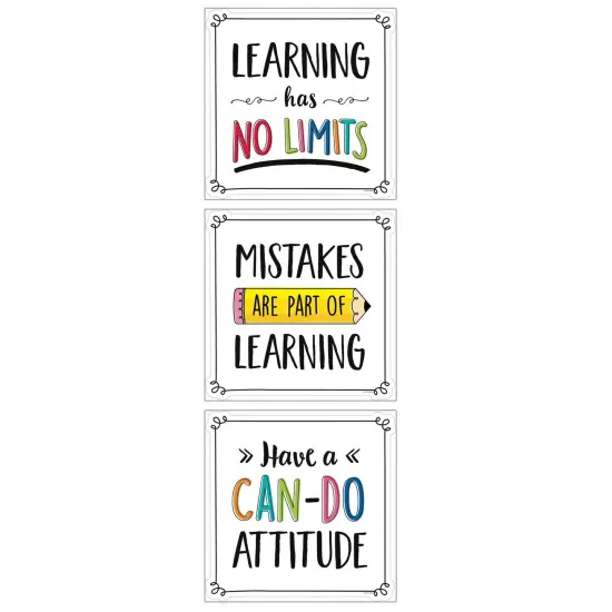 Positive Mindset 10" Designer Cut-Outs, 12 Per Pack, 3 Packs {6}