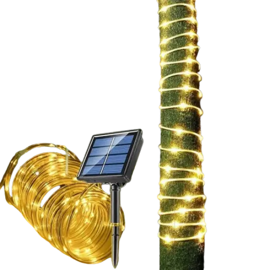 Solar Rope Light Waterproof IP65 39FT 100LEDs Outdoor LED &lrm;Solar Outdoor Lights {1}
