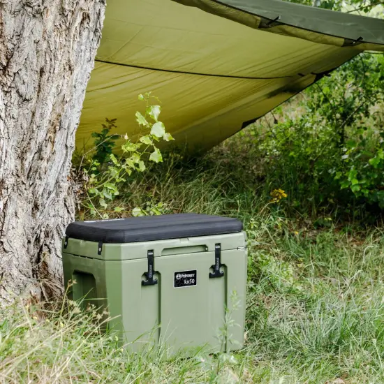 Petromax Large Capacity Hard Cooler Box, Olive 52.8 Qt Insulated Ice Chest, Keep Food Cold for Multi Day Outdoor Camping {6}