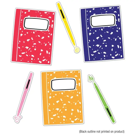 Notebooks and Pens Cut-Outs, 36 Per Pack, 3 Packs {4}