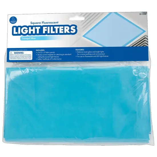 Classroom Light Filters, 2' x 2', Tranquil Blue, Set of 4 {1}