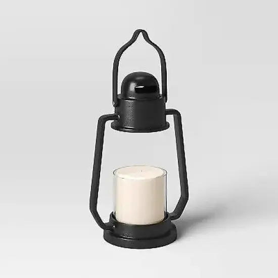 12" Aluminum Outdoor Lantern Candle Holder Black - Smith & Hawken {4}